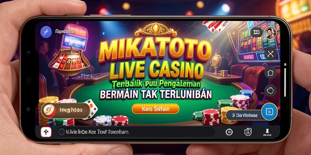Tampilan gameplay seru MIKATOTO dengan dealer langsung dan interaksi pemain.