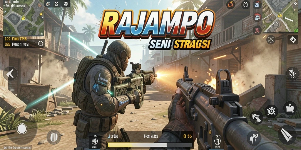 Screenshot yang menunjukkan aksi pertempuran intens dalam RAJAMPO.