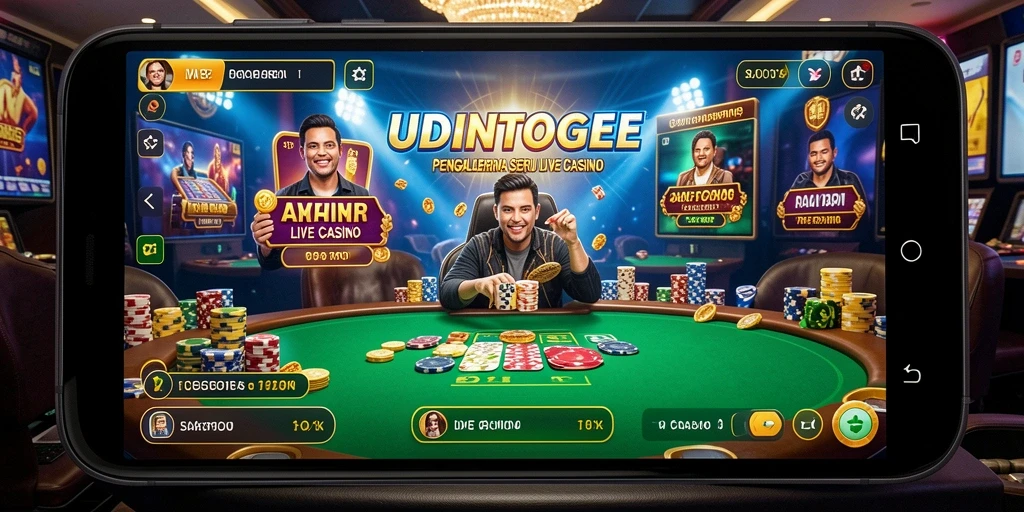 Tampilan mendebarkan gameplay Live Casino di UDINTOGEL.