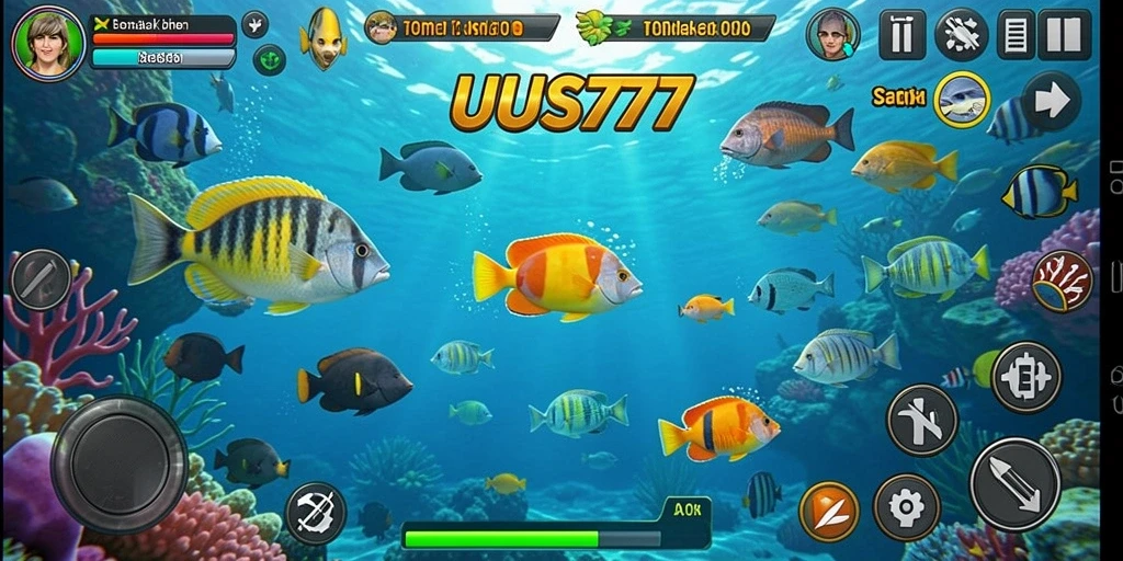 Gameplay seru UUS777 saat menembak ikan.